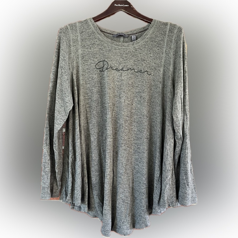 AnyBody Women’s XL Brushed Hacci Knit Swing Hem T Shirt Sage Green